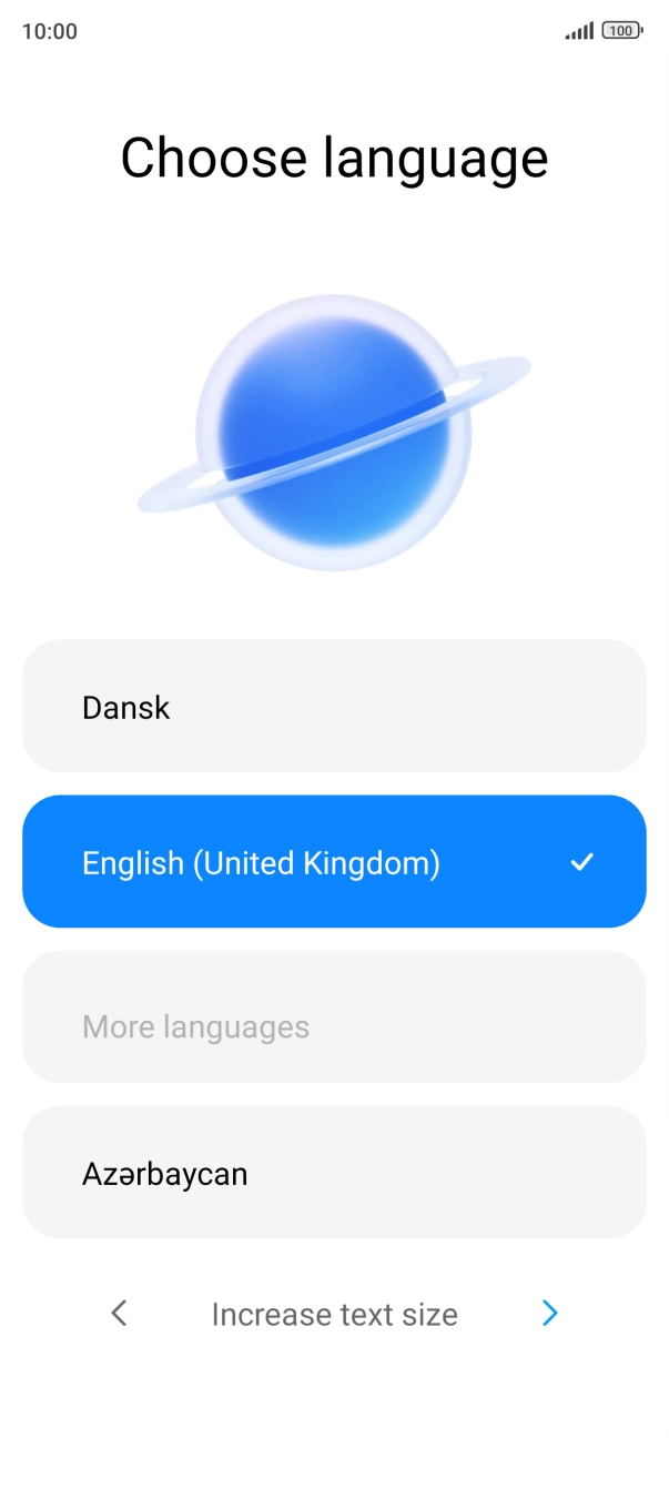 Press the required language.