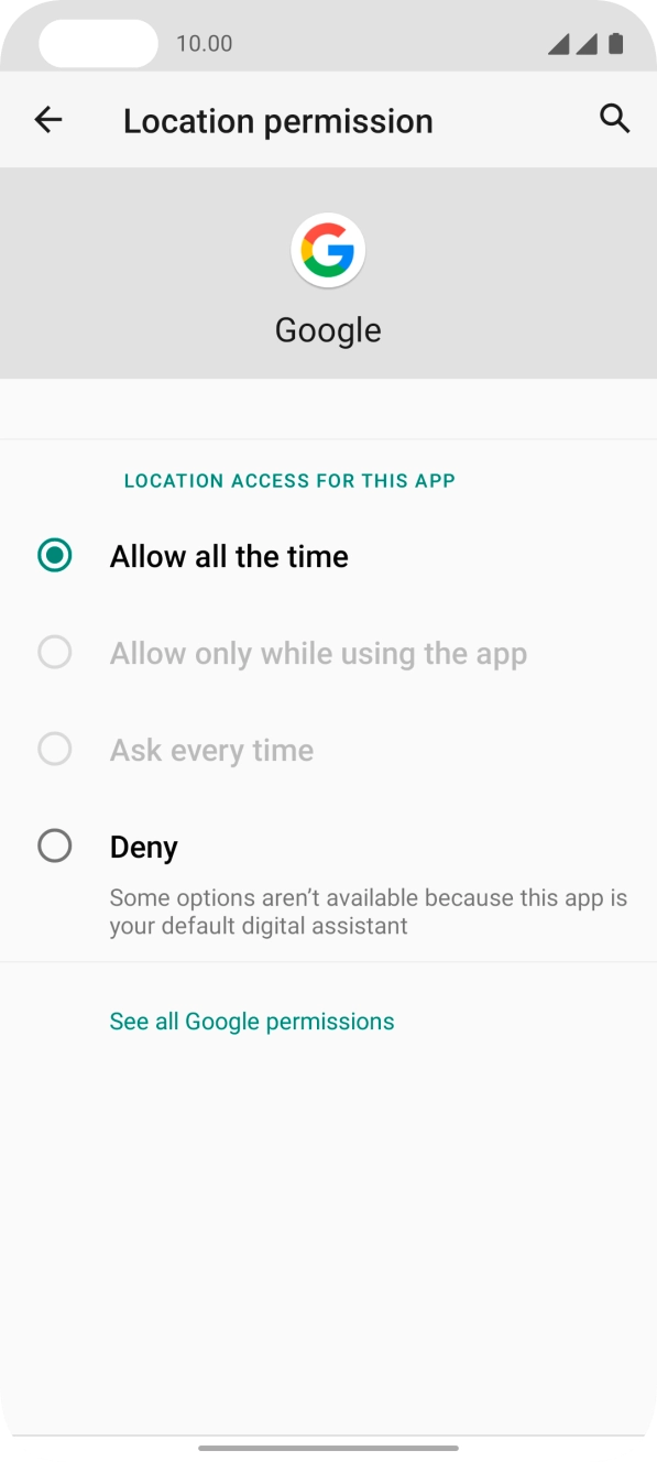 Press the required setting. Press the required setting.