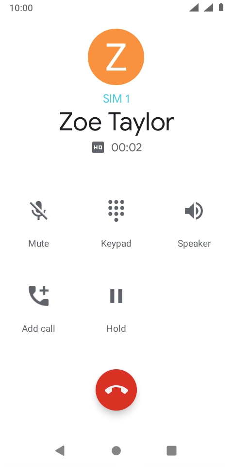 Press the end call icon.