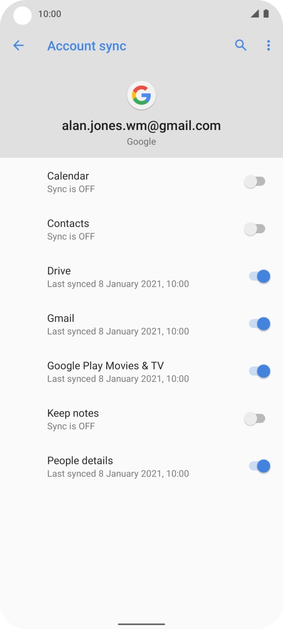 Press the indicator next to 'Contacts' to turn on the function.