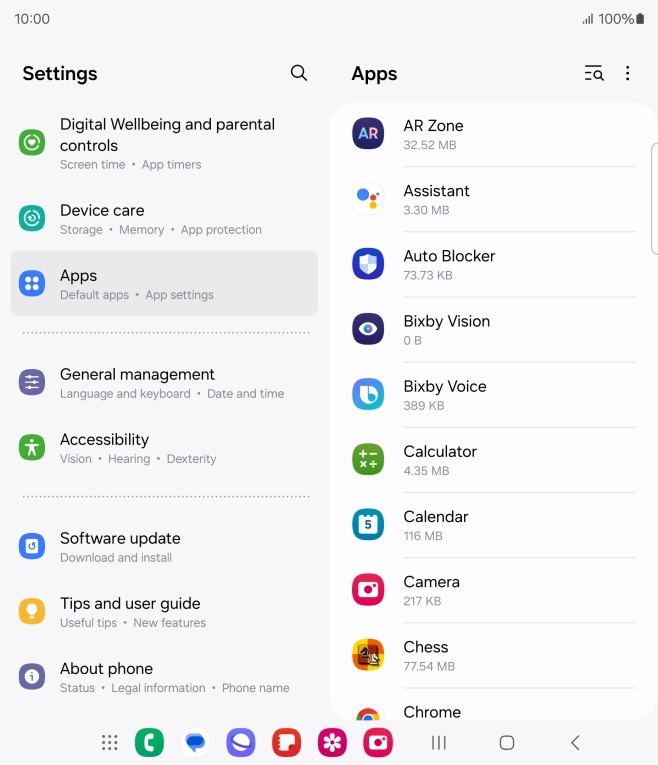 Press the required app.