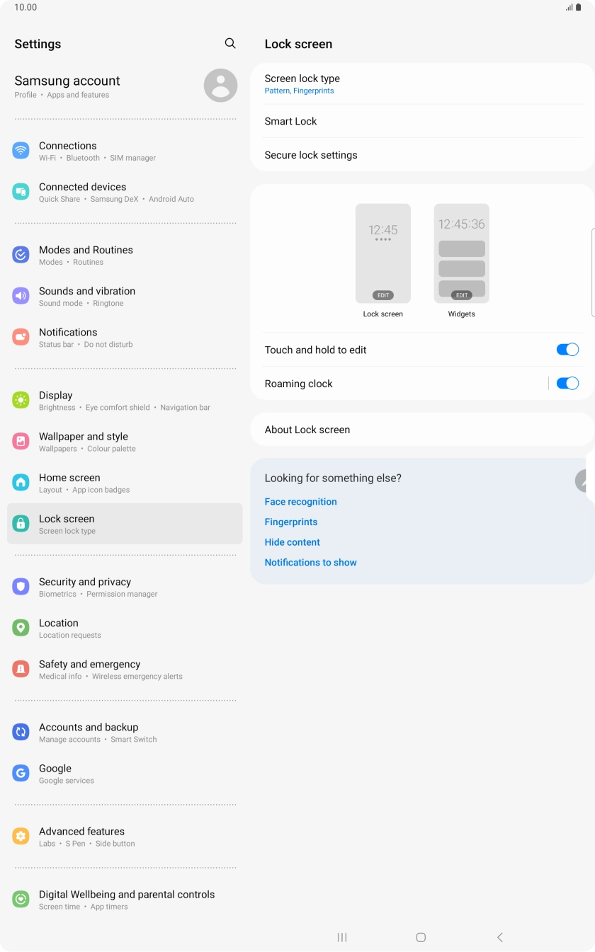 Press Screen lock type and key in the additional lock code you created earlier.