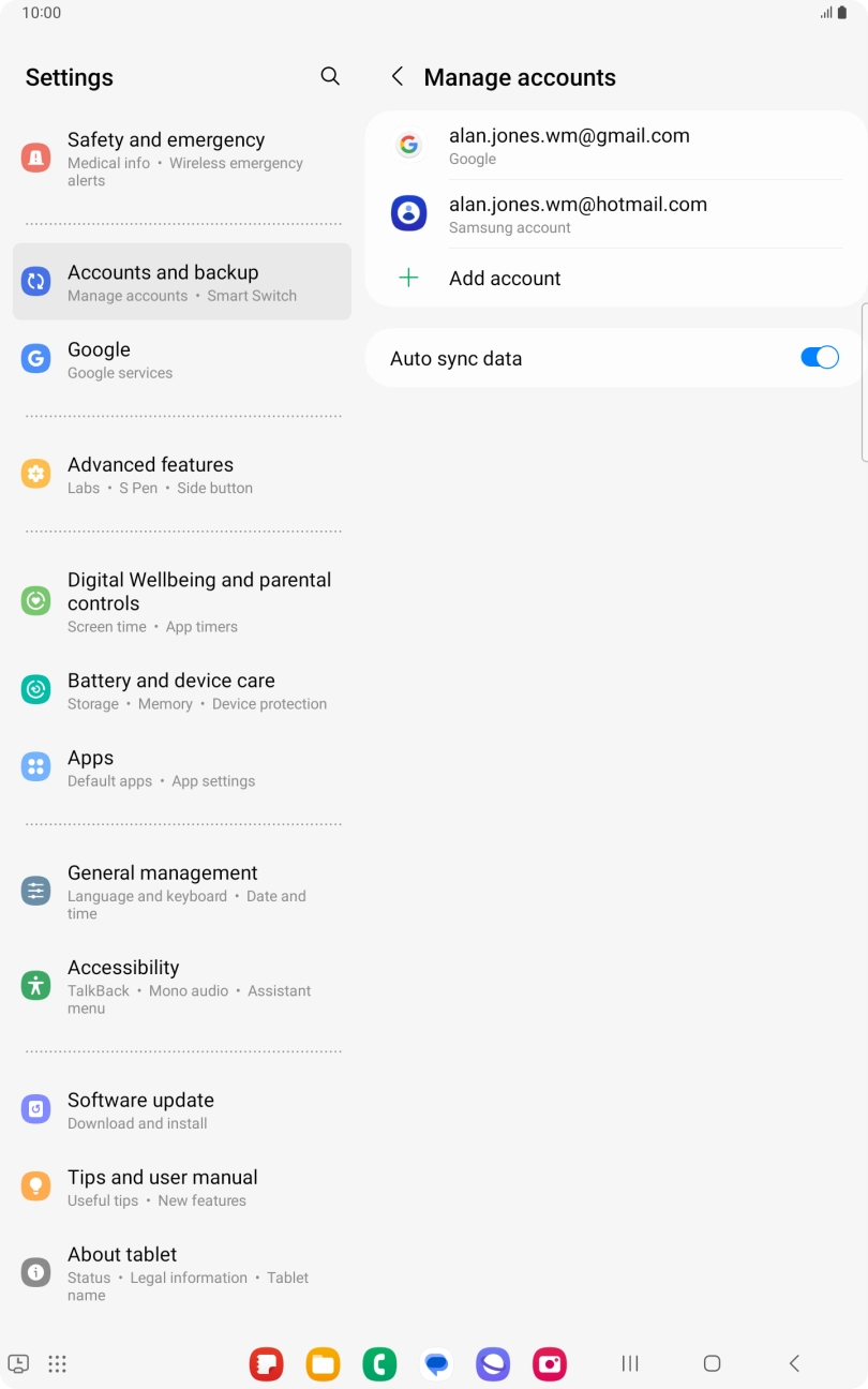 Press Add account. Press Add account.