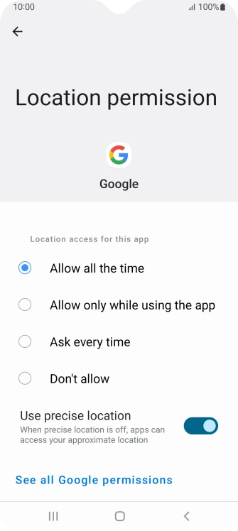 Press the required setting. Press the required setting.