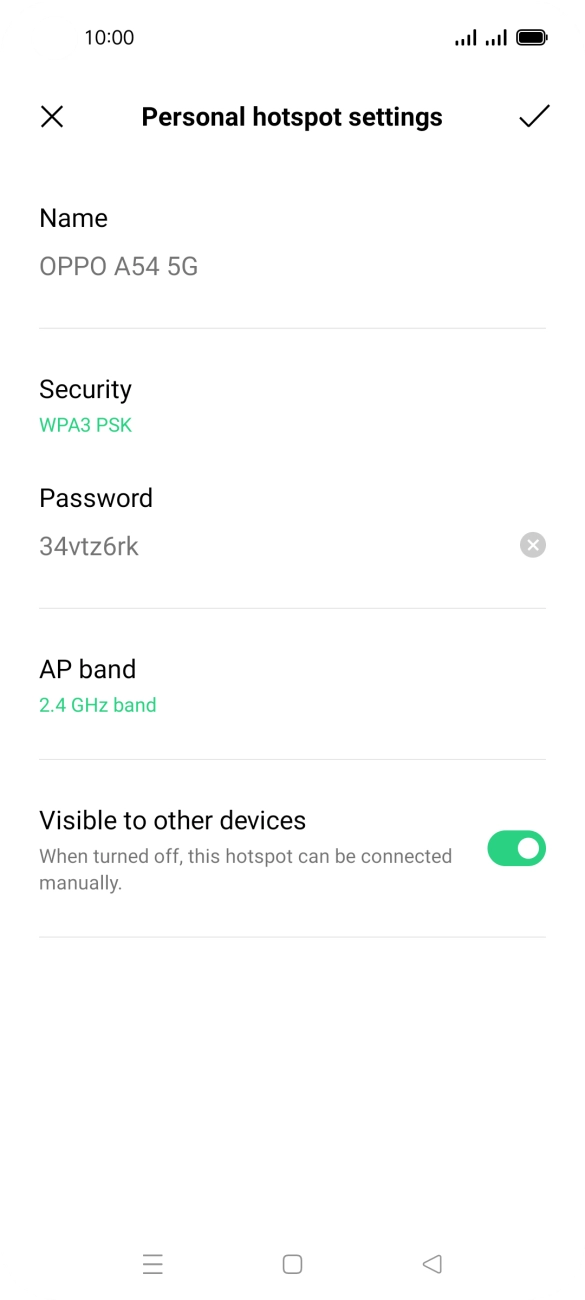 Press the field below 'Password' and key in the required password.