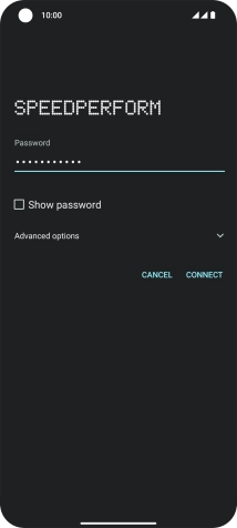 Key in the password for the WiFi network and press CONNECT.