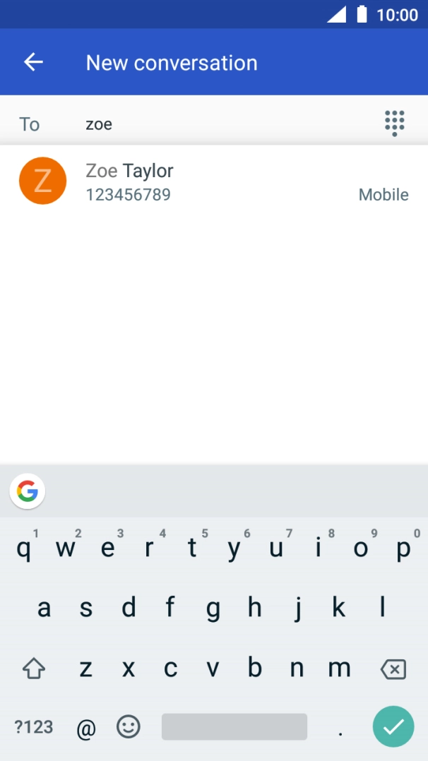Press the required contact. Press the required contact.