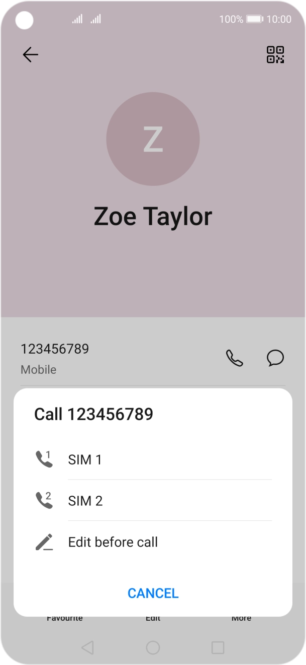 Press the required SIM.