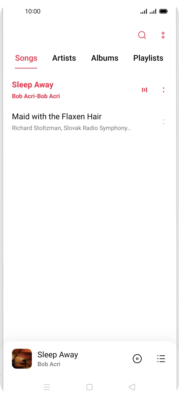 Press the song title at the bottom of the screen.