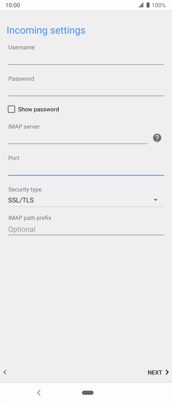 Press the drop down list below 'Security type'. Press the drop down list below 'Security type'.