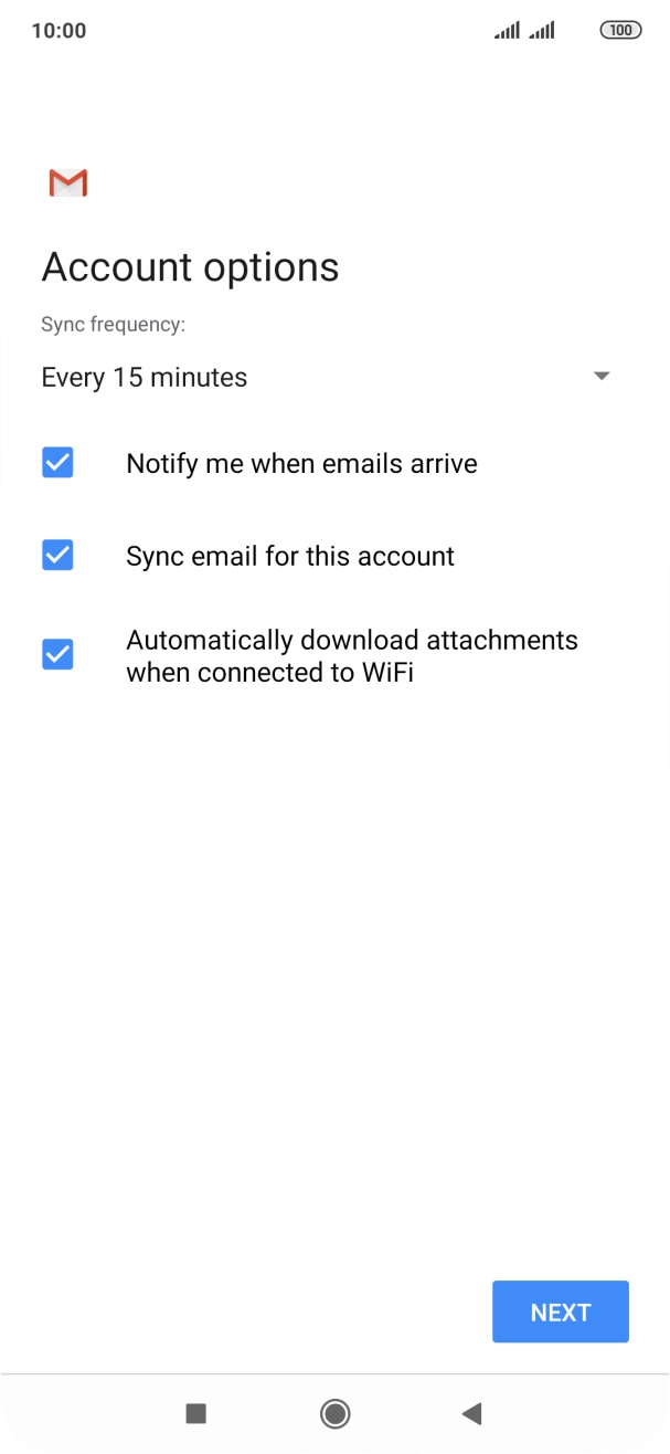 Press the drop down list below 'Sync frequency'. Press the drop down list below 'Sync frequency'.