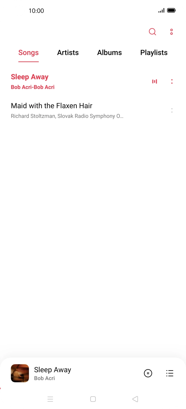 Press the song title at the bottom of the screen.