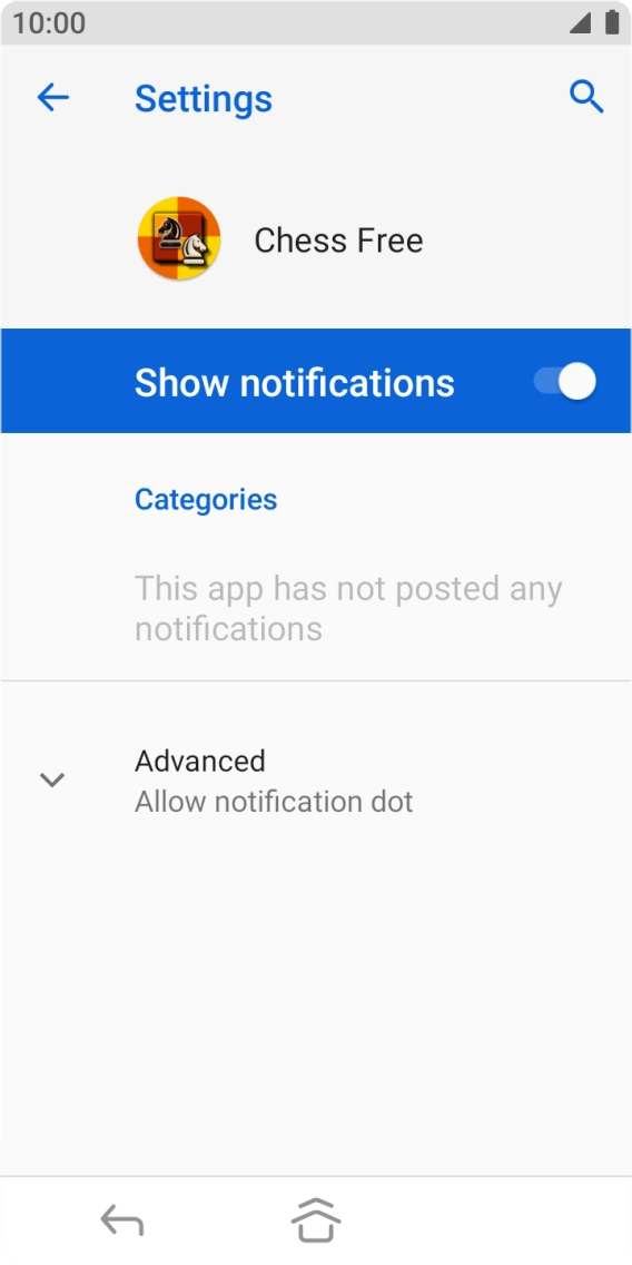 Press the indicator next to 'Show notifications' to turn the function on or off.