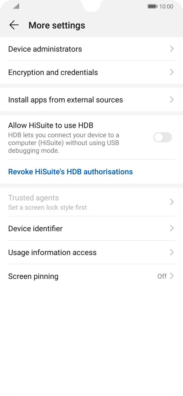 Press Encryption and credentials.