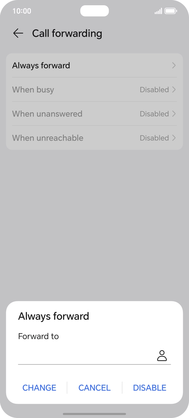 Press DISABLE. Press DISABLE.