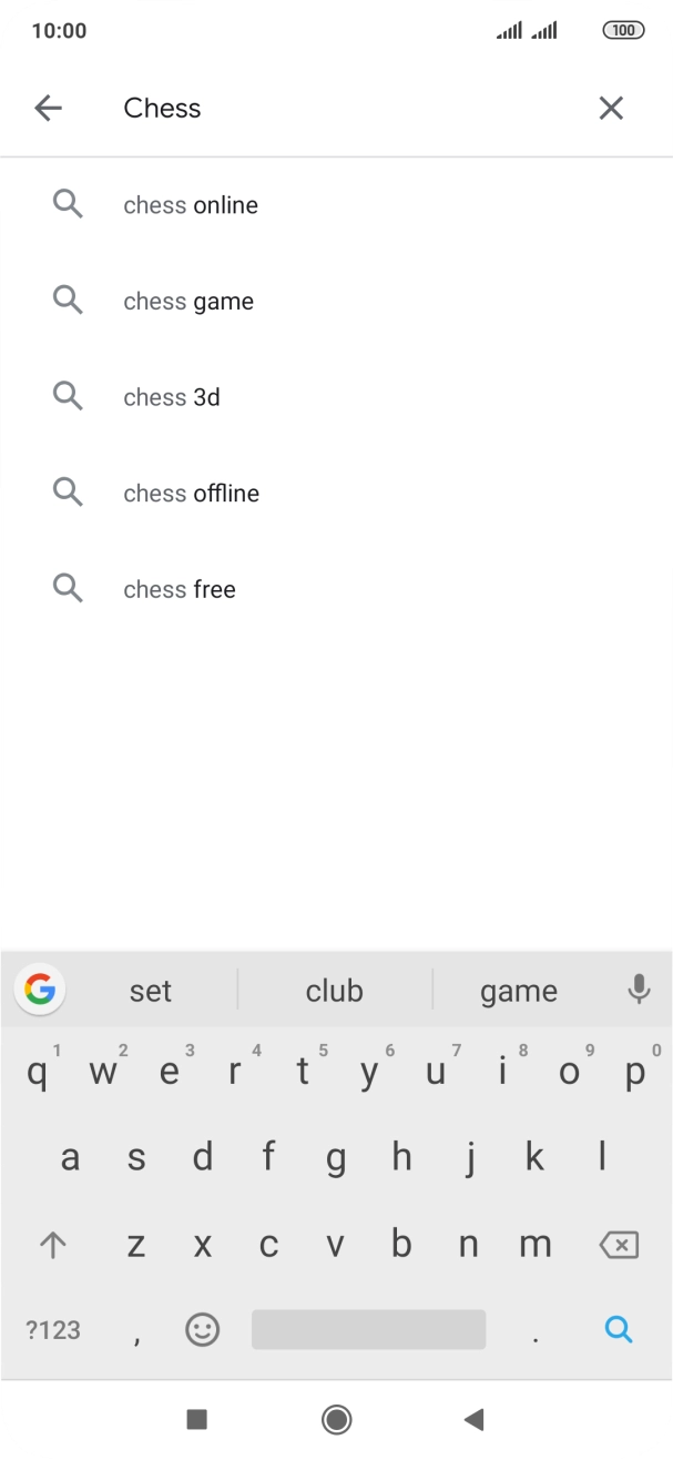 Key in the name or subject of the required app and press the search icon.