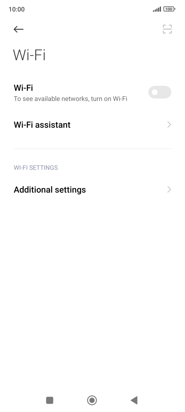 Press the indicator next to 'Wi-Fi' to turn on the function.