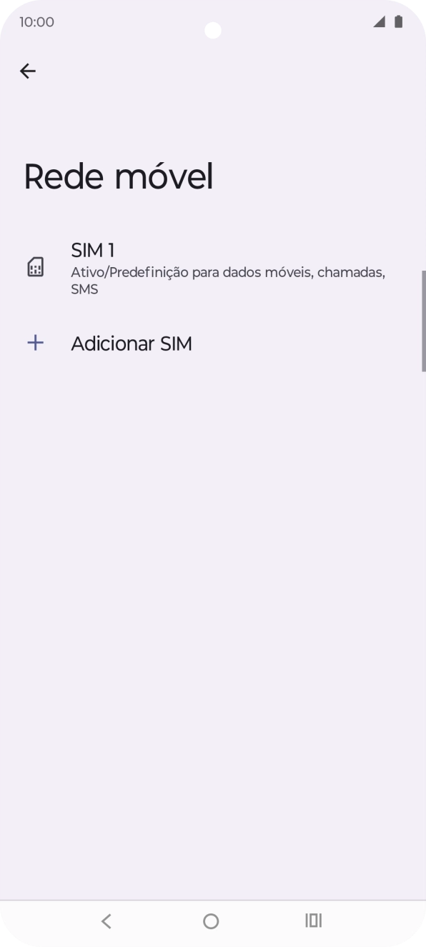 Prima o nome do cartão SIM.