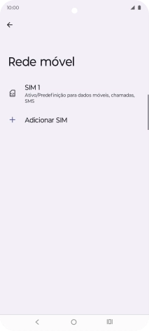 Prima o nome do cartão SIM.