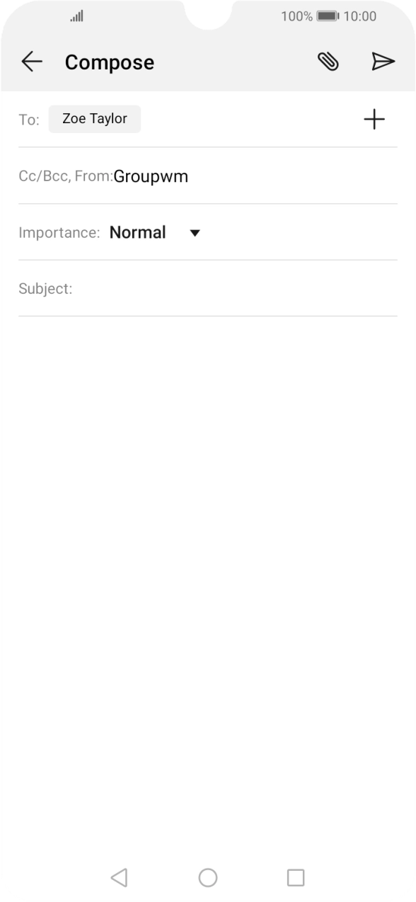 Press the field next to 'Subject:' and key in the required subject.