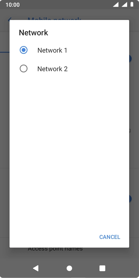 Press the required network. Press the required network.