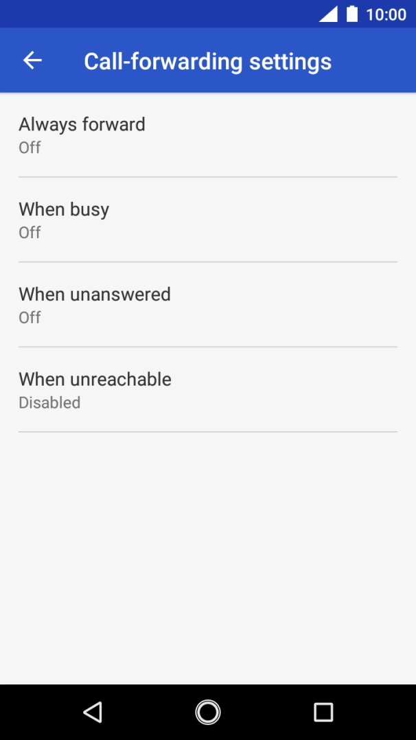Press the required divert type.