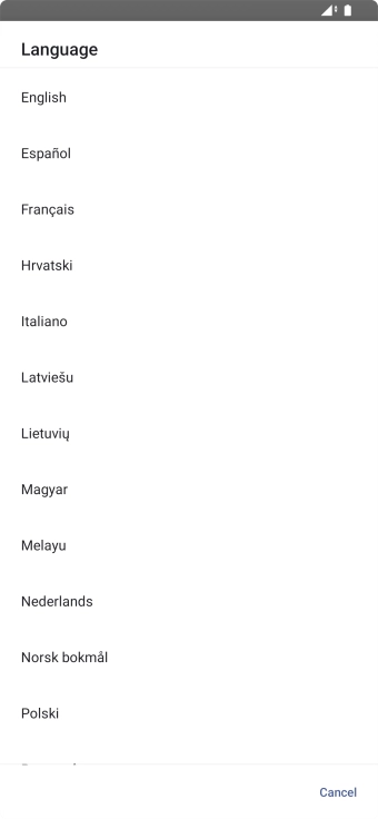 Press the required language.