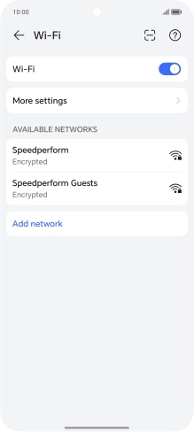Press the required WiFi network.