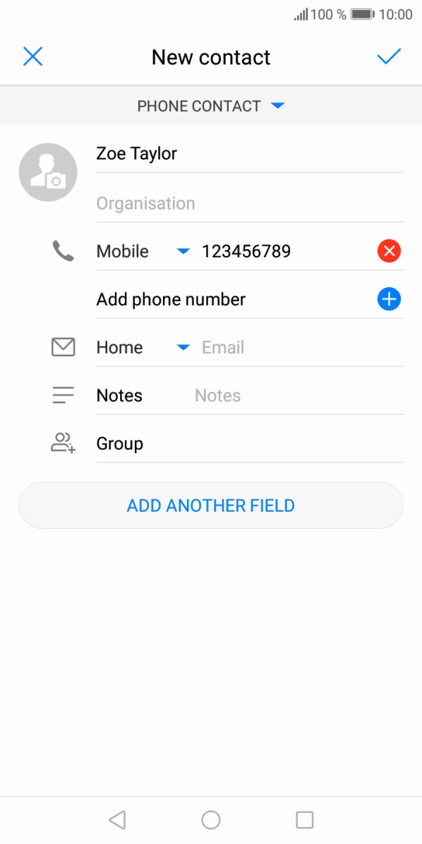 Press the confirm icon.