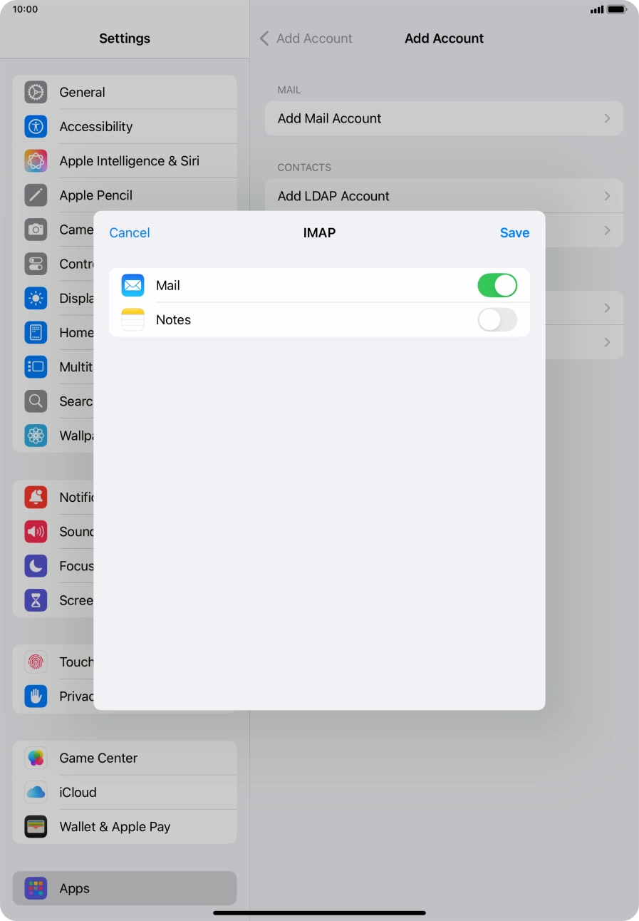Press Save. Your email account has now been set up. To select more settings for incoming and outgoing server, proceed with the following steps. Press Save. Your email account has now been set up. To select more settings for incoming and outgoing server, proceed with the following steps.