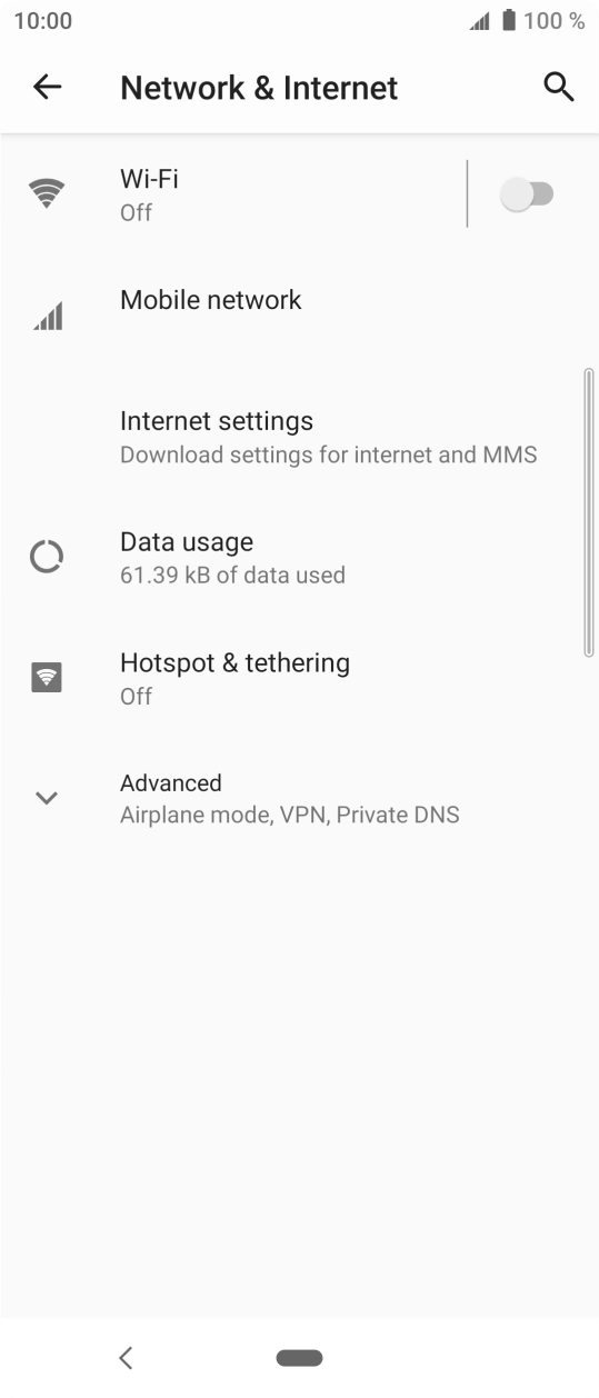 Press Mobile network. Press Mobile network.