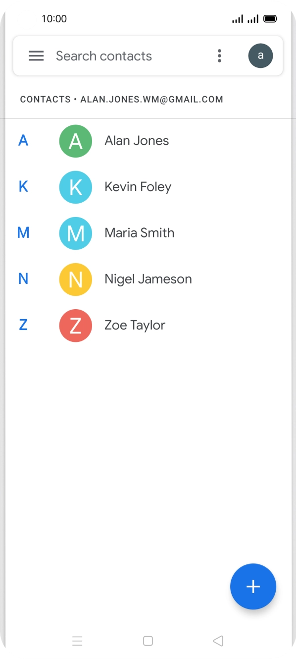 Press the required contact.