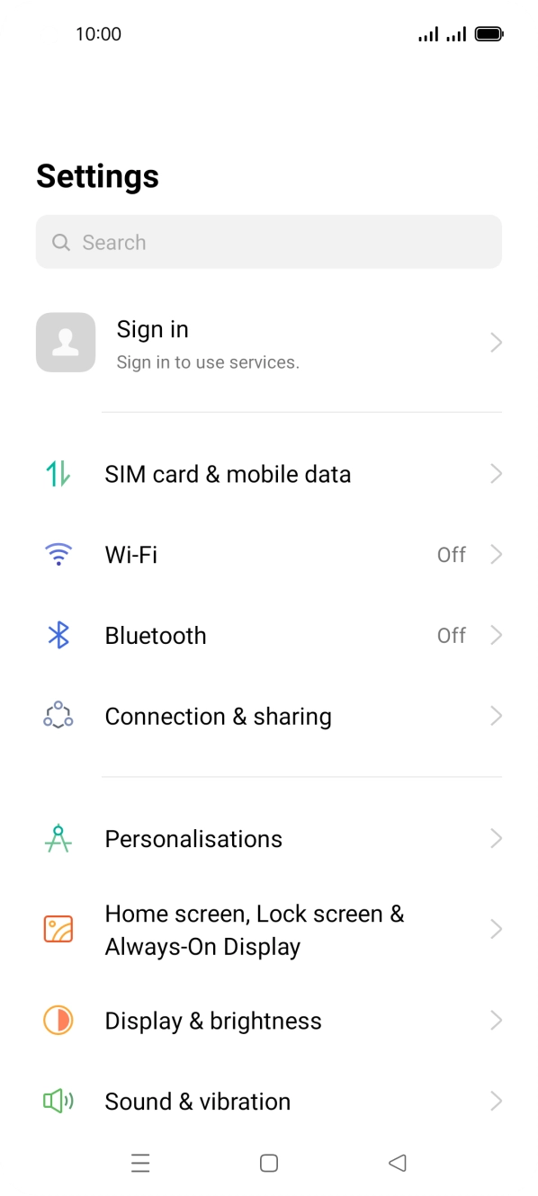 Press SIM card & mobile data.