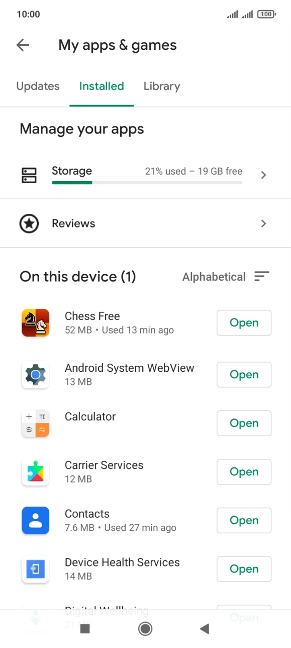 Press the required app.