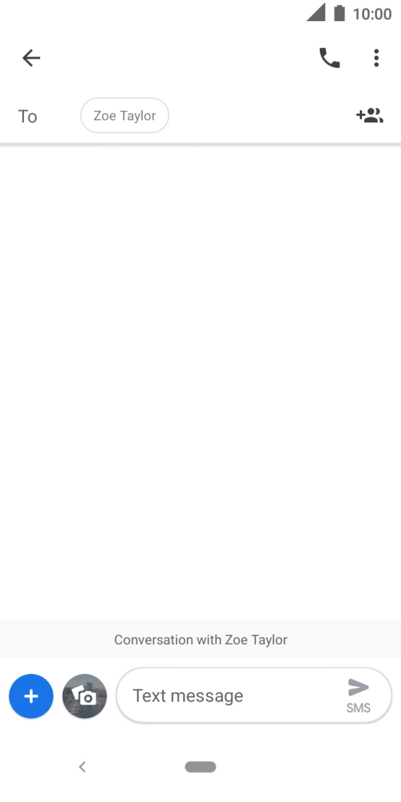 Press the text input field and write the text for your text message.