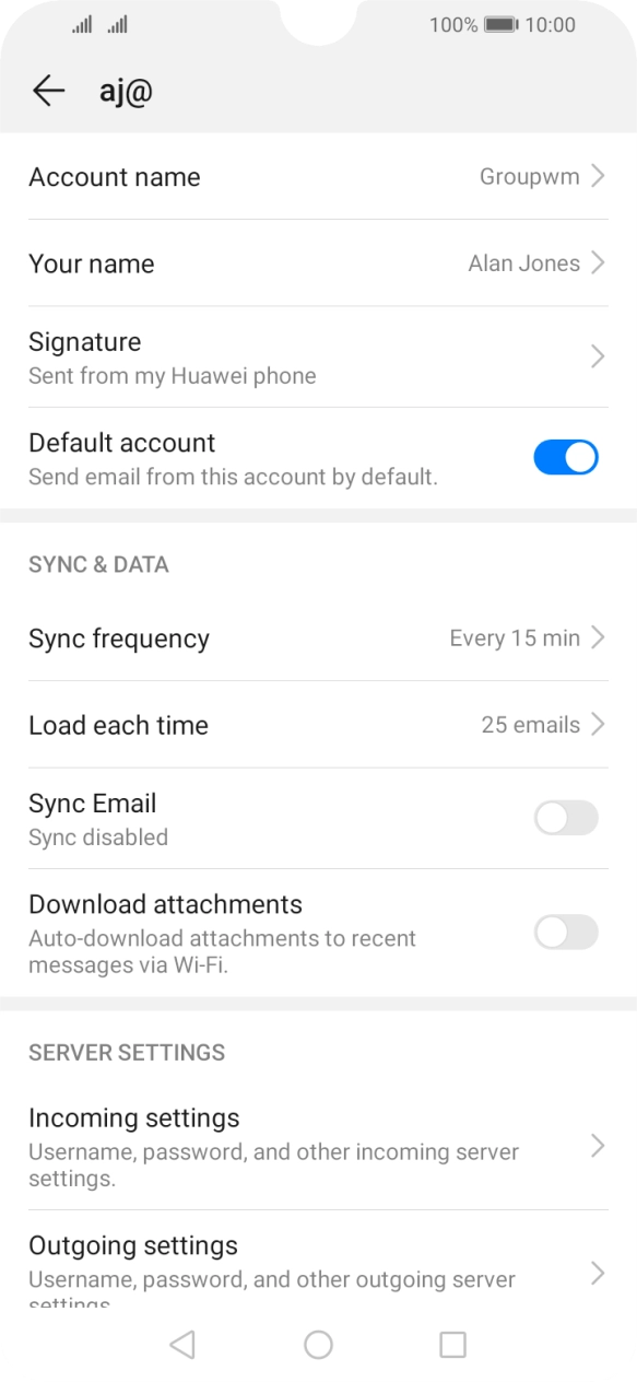 Press Account name and key in the required name. Press Account name and key in the required name.