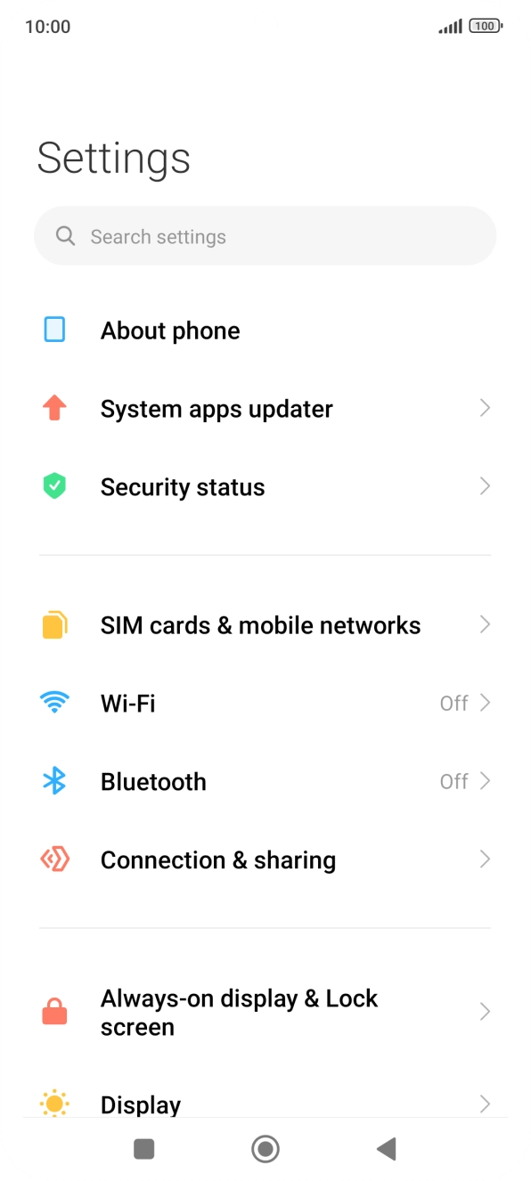 Press SIM cards & mobile networks.