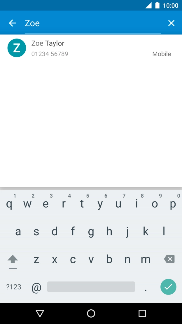 Press the required contact.