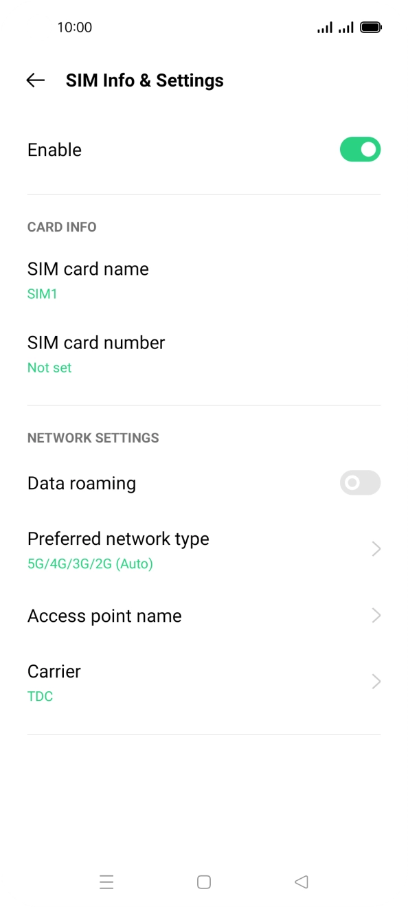 Press Access point name. Press Access point name.