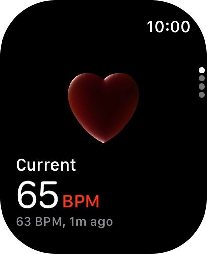Your current heart rate is displayed below Current.