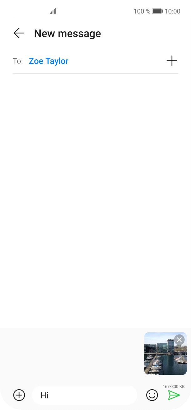 Press the send icon when you've finished your picture message. Press the send icon when you've finished your picture message.