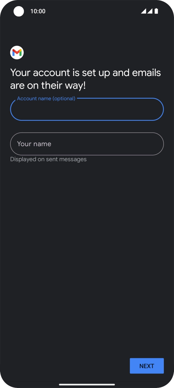 Press the field below 'Your name' and key in the required sender name. Press the field below 'Your name' and key in the required sender name.