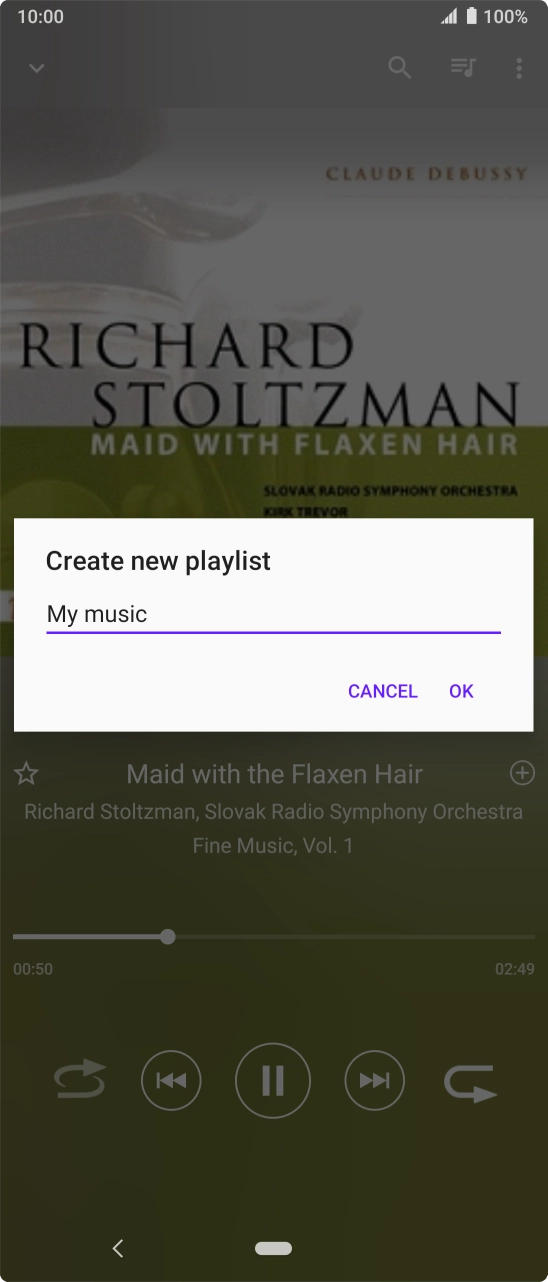 Key in a name for the playlist and press OK.