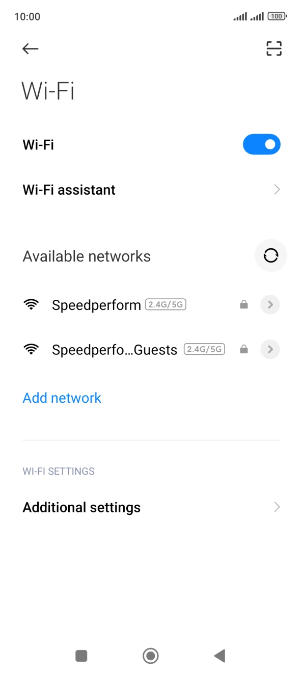 Press the required WiFi network. Press the required WiFi network.