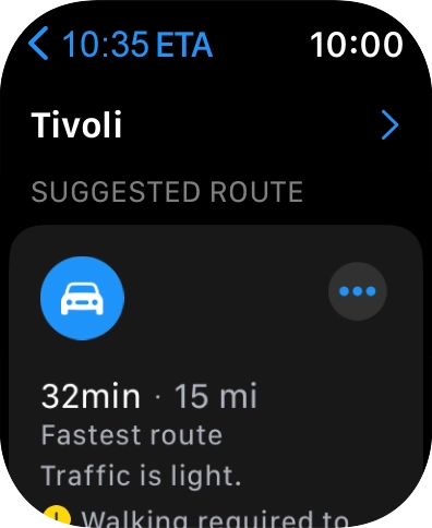 Press the required route.