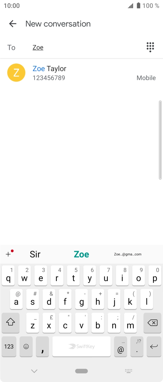 Press the required contact. Press the required contact.