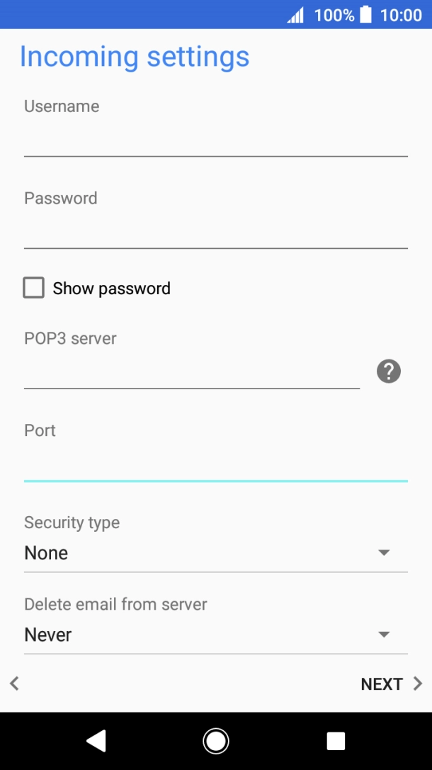 Press the drop down list below 'Security type'. Press the drop down list below 'Security type'.