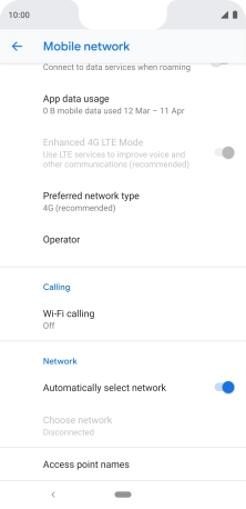If you want to select a network manually, press the indicator next to 'Automatically select network' to turn off the function and wait while your phone searches for networks.