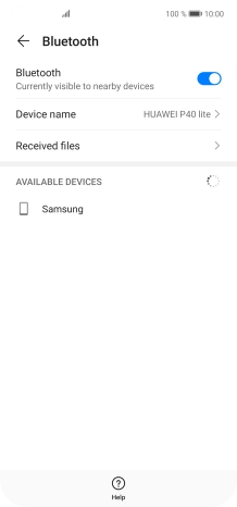 Press the required Bluetooth device and follow the instructions on the screen to pair the device with your phone.