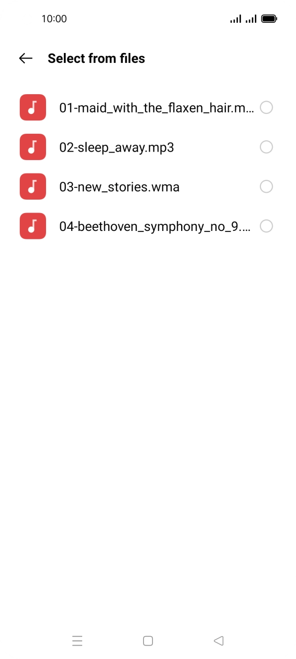 Press the required ring tones to hear them.